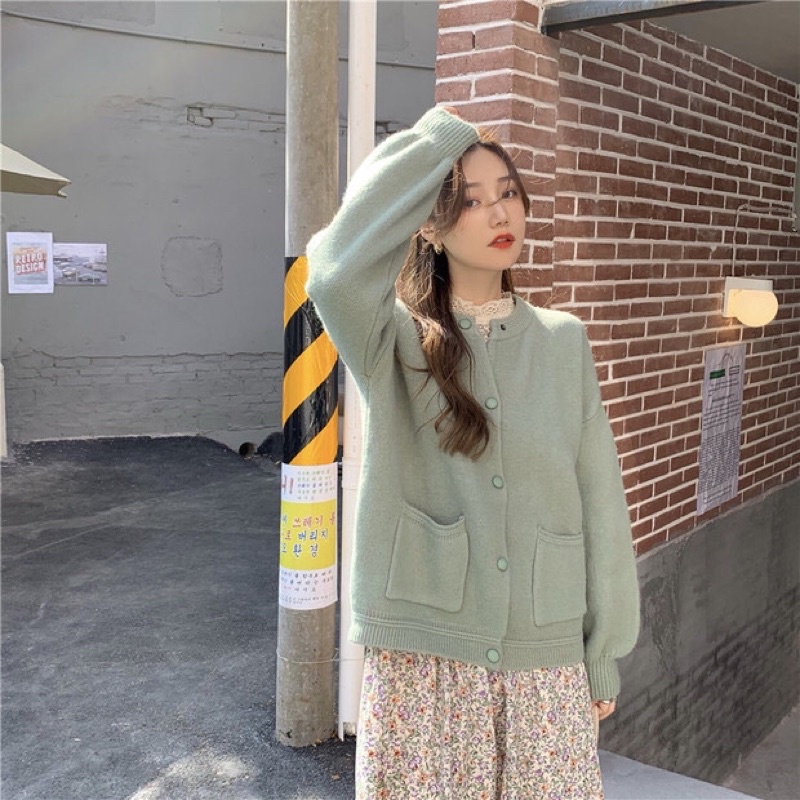 Set váy dài kèm áo khoác mùa đông ulzzang