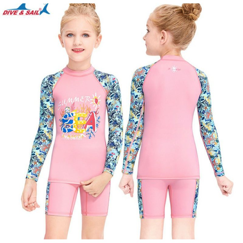 Bộ đồ bơi cho bé gái gồm quần rời, áo rời Sea Summer họa tiết biển, siêu dễ thương