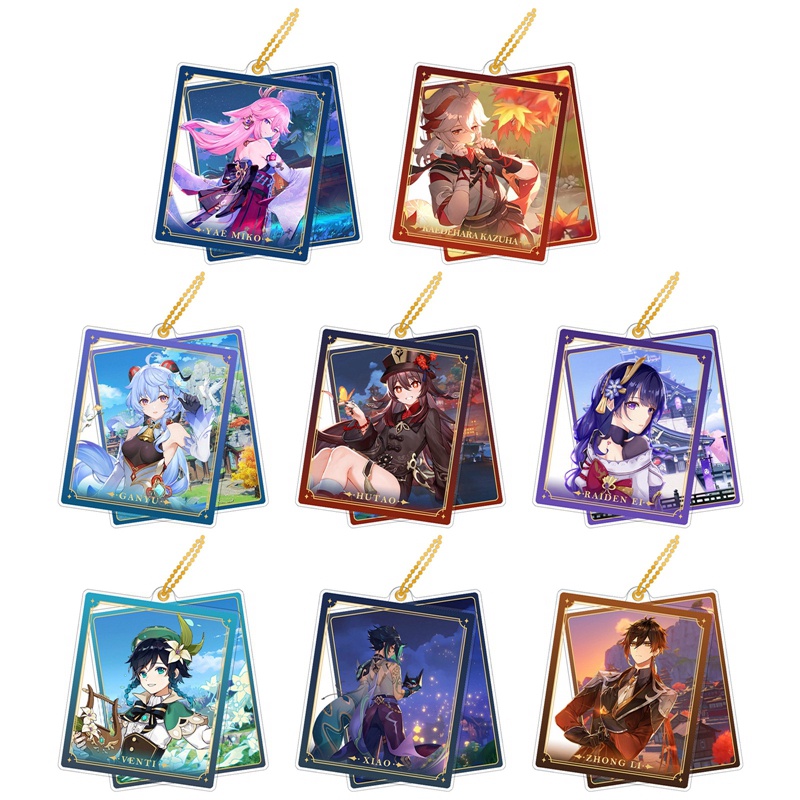 flowersqueen Móc Khóa Nhựa Acrylic Hình Nhân Vật Game Genshin Impact Dễ Thương