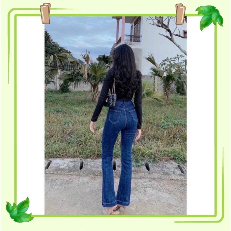 QUẦN JEANS ỐNG LOE HAI MÀU CƠ BẢN FROM CHUẨN SIÊU ĐẸP