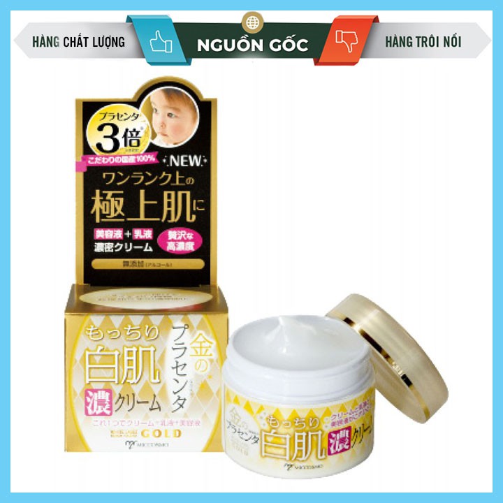 [Mỹ Phẩm Nhật Bản] Kem Dưỡng Trắng Da Chống Lão Hóa Da Từ Nhau Thai Và Collagen White Label Placenta Rich Gold Cream