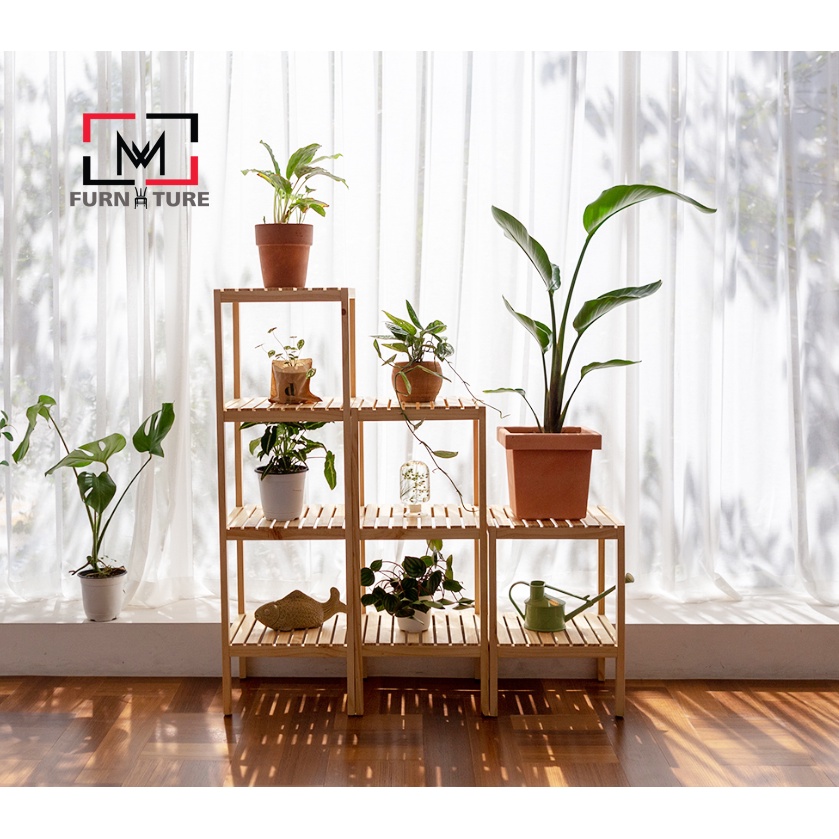 Combo 3 kệ gỗ đa năng màu gỗ phong cách hàn quốc thương hiệu MW FURNITURE