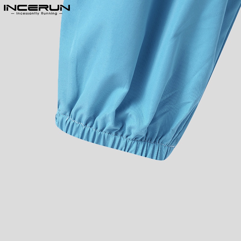 Quần baggy dài INCERUN lưng cao 2 màu tùy chọn thời trang cá tính cho nam