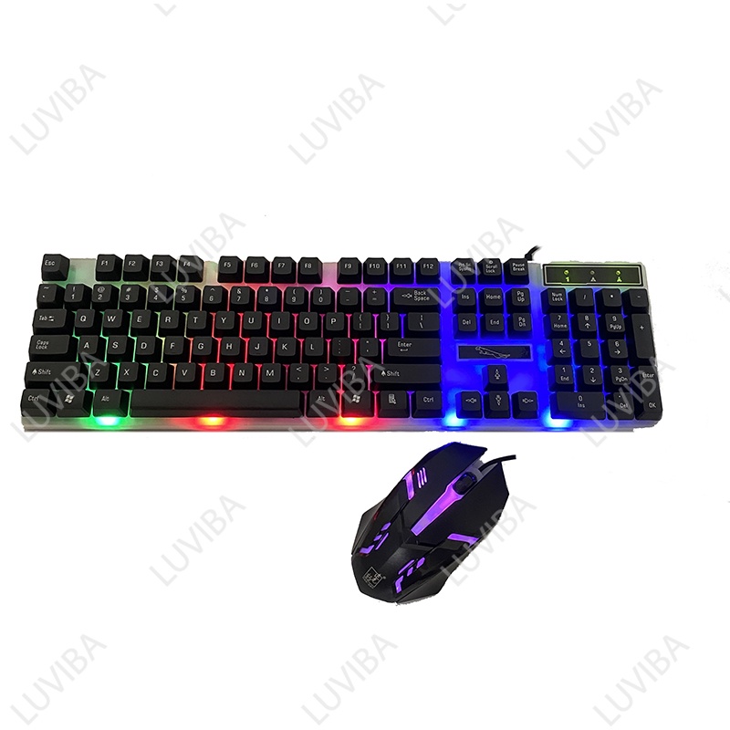 Bàn phím máy tính có dây laptop giả cơ gaming Led giá rẻ cute LUVIBA BP01