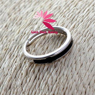 Nhẫn nam đẹp mạ bạc cao cấp Line Black - MK240