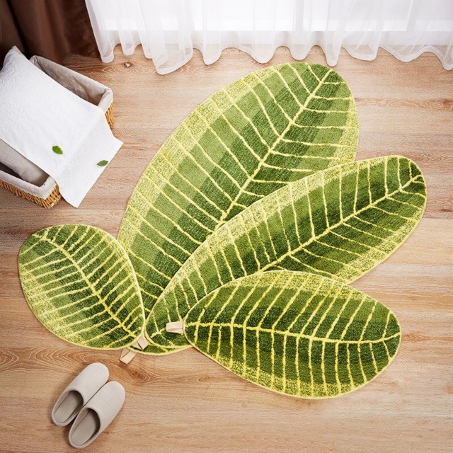 Thảm trải sàn G01 hình chiếc lá phong cách Hàn Quốc, dễ thương, xinh xắn, thấm hút tốt, đế cao su chống trơn trượt