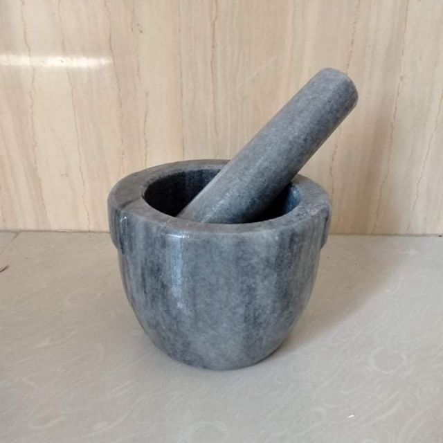 Cối đá màu đen vân trắng 16cm