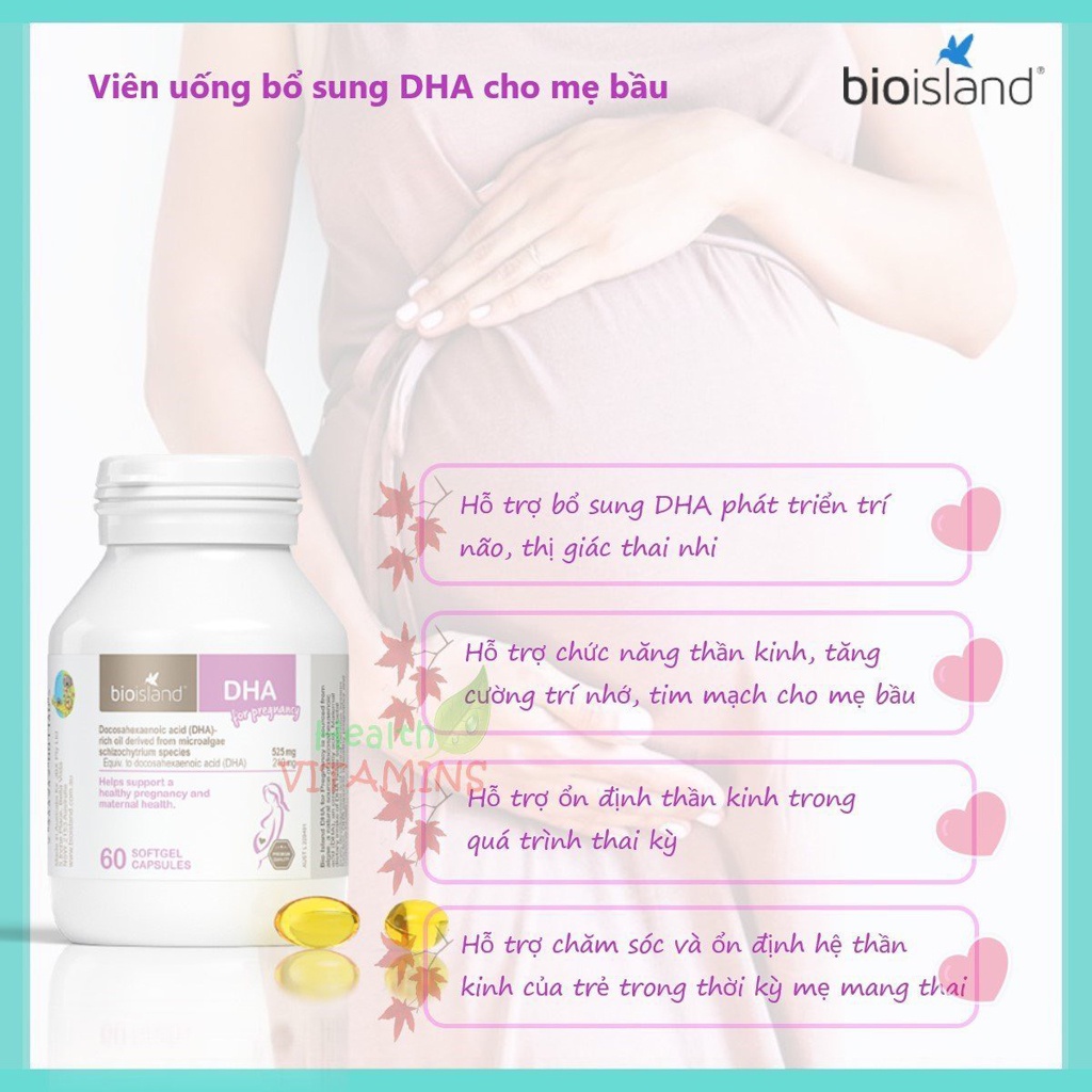 Viên uống Dha bầu Bioisland Úc, 60 viên