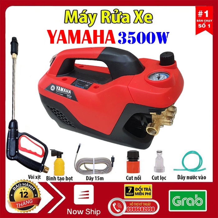 Máy rửa xe YAMAHA Nhật Bản 3500W  Dây áp lực 15m Máy rửa xe mini Chỉnh Áp