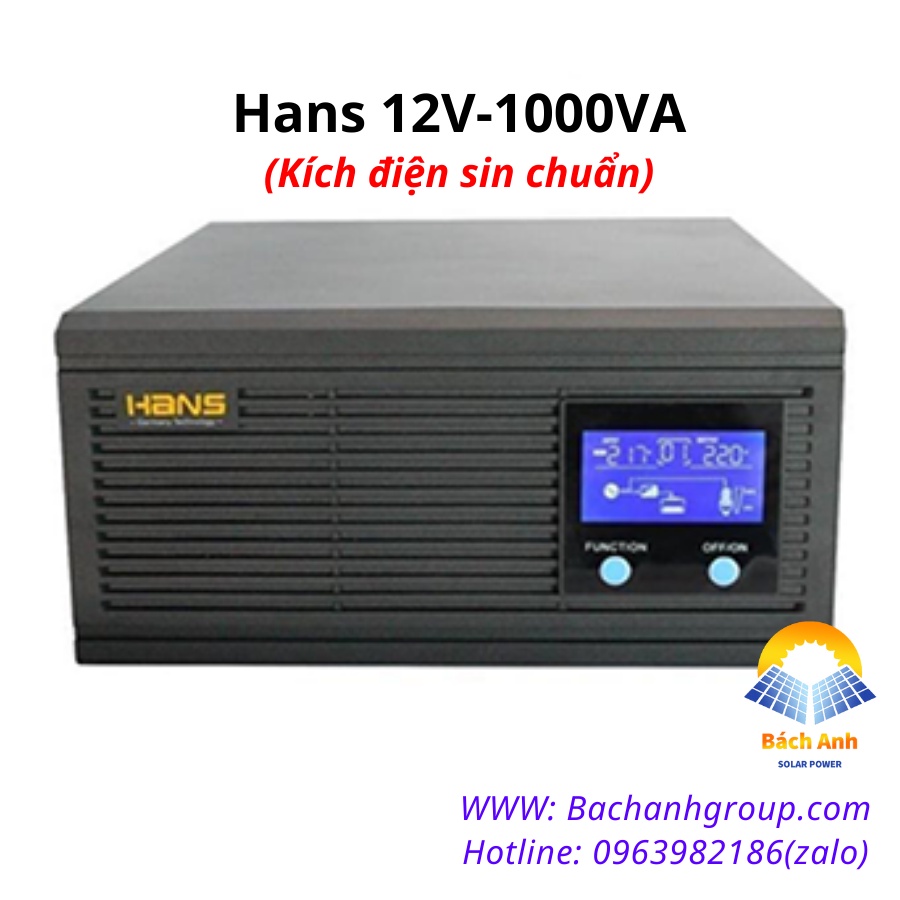 Kích điện sin chuẩn Hans 1000VA – 12V (Công nghệ Đức)