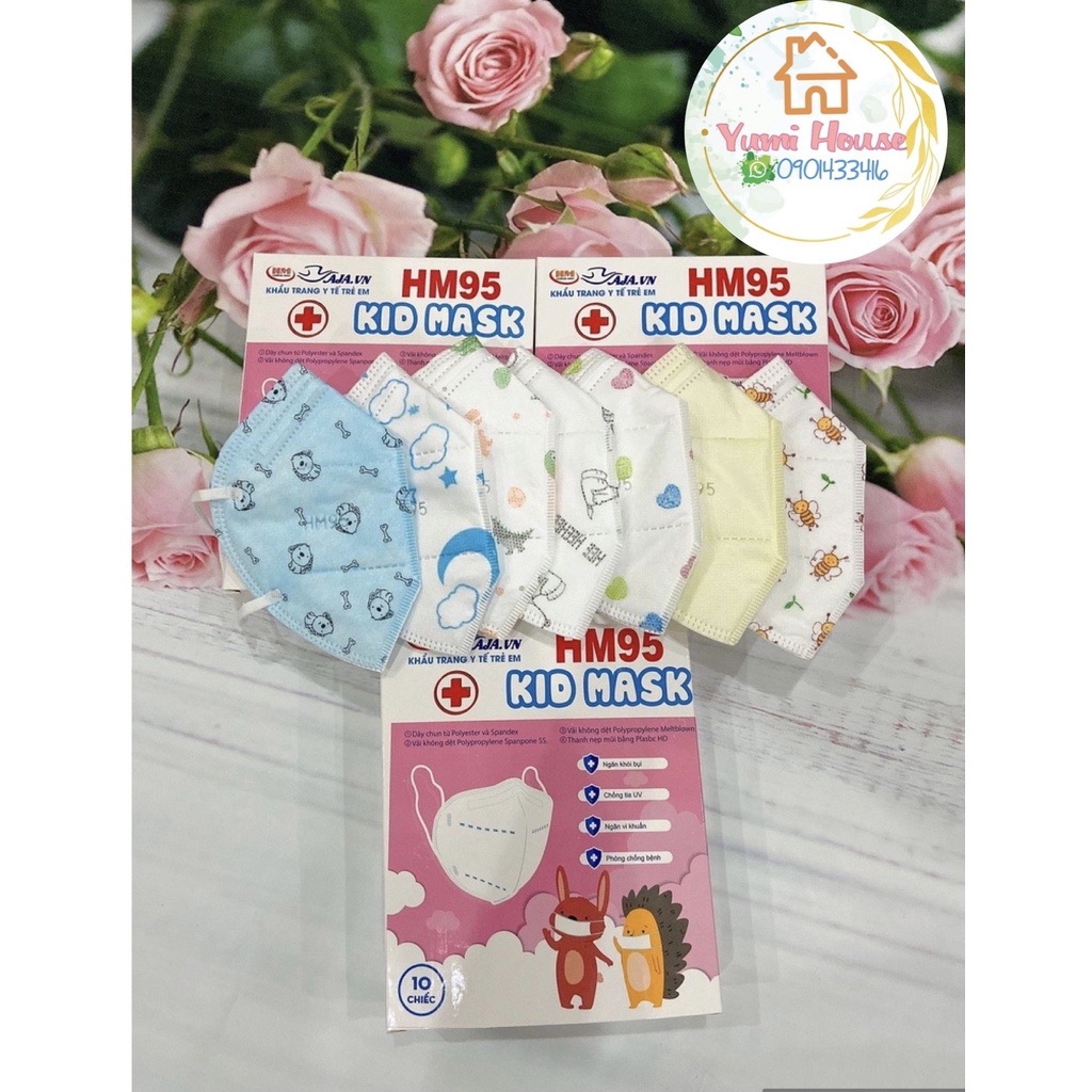 ( Được chọn mẫu) Khẩu Trang N95 Trẻ Em 5 Lớp (cho bé 3-10Y) Chống Bụi Mịn PM2.5
