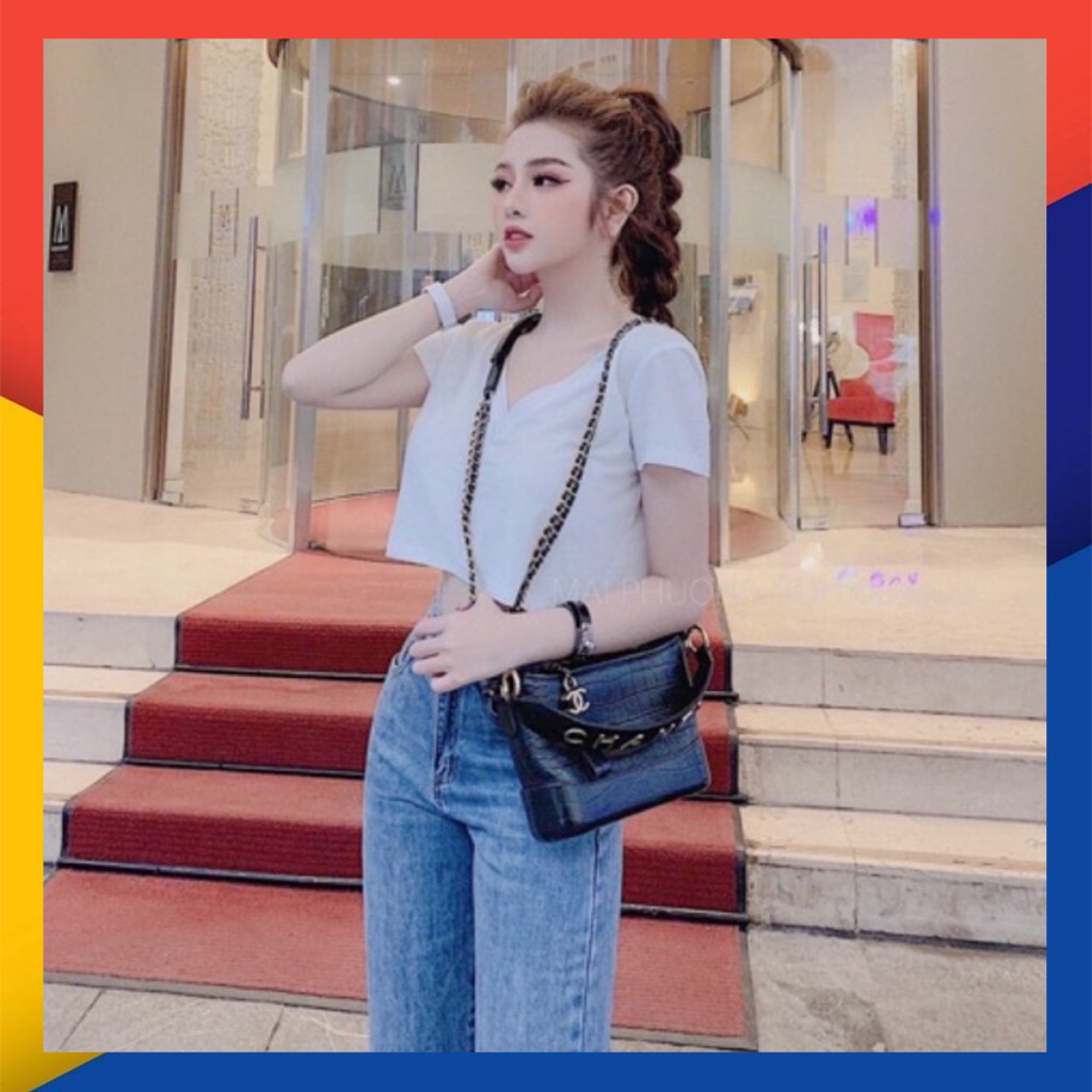 Áo croptop cổ tim siêu hot