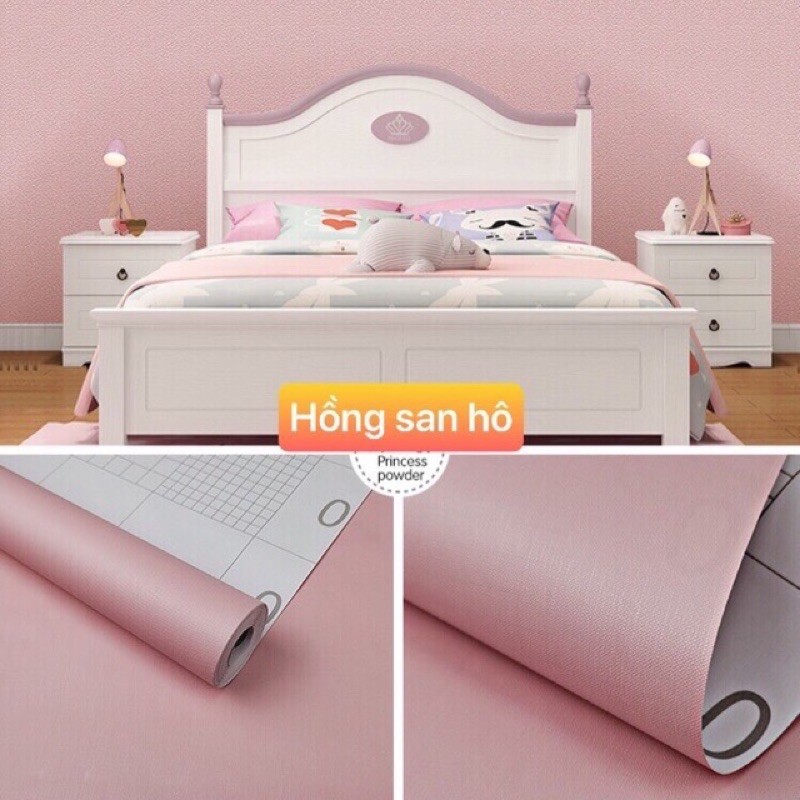 Giấy dán tường be xanh bạc hà keo sẵn khổ 45 cm cuộn dài 10 mét