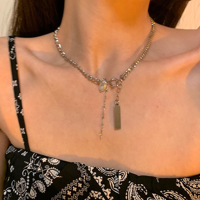 Dây Chuyền Hai Lớp Mặt Hình Gấu Phong Cách Hip Hop Cá Tính Dành Cho Nữ