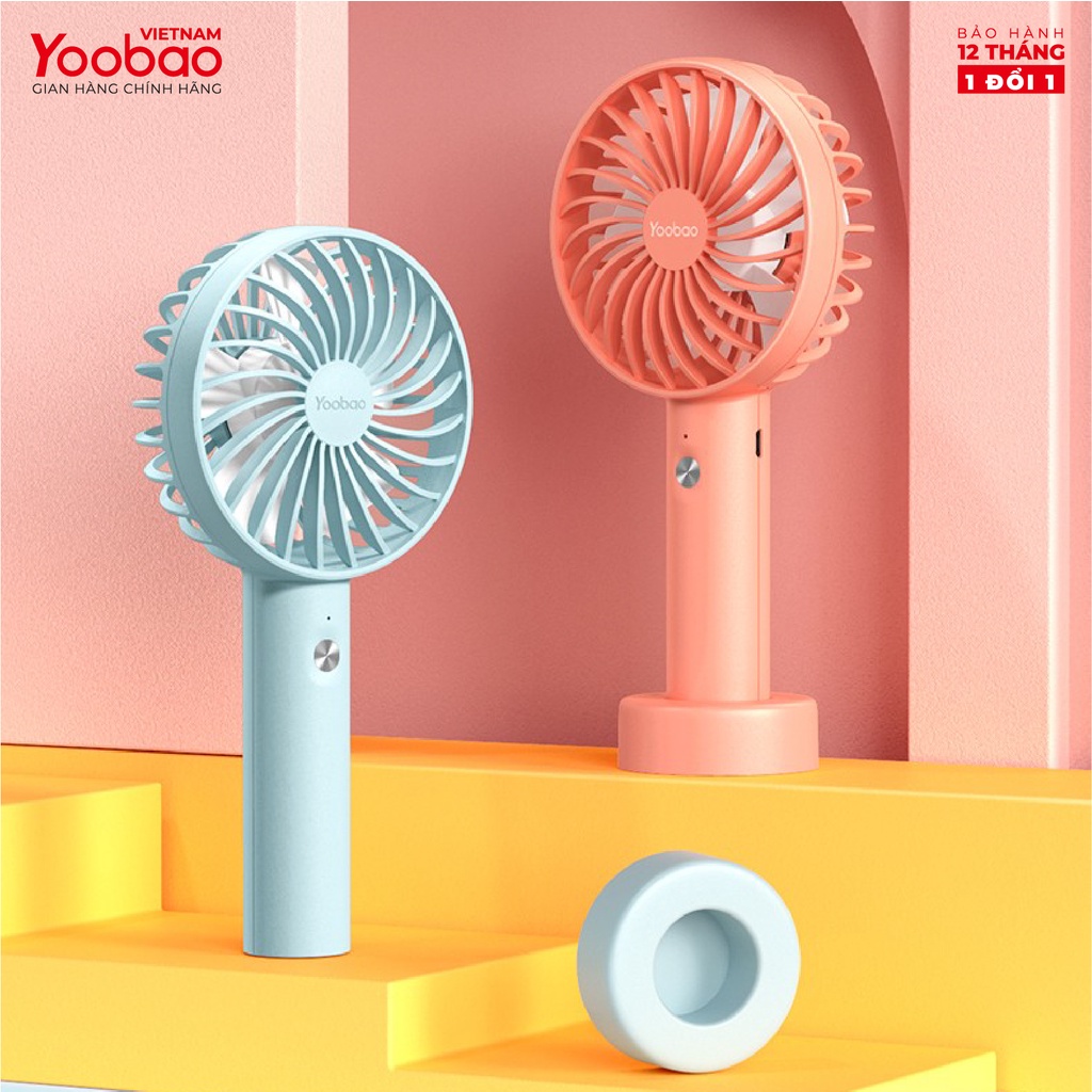 Quạt cầm tay mini YOOBAO F3S tích điện 2000/3000mAh - Điều chỉnh 3 tốc độ gió - Hàng chính hãng - Bảo hành 12 tháng