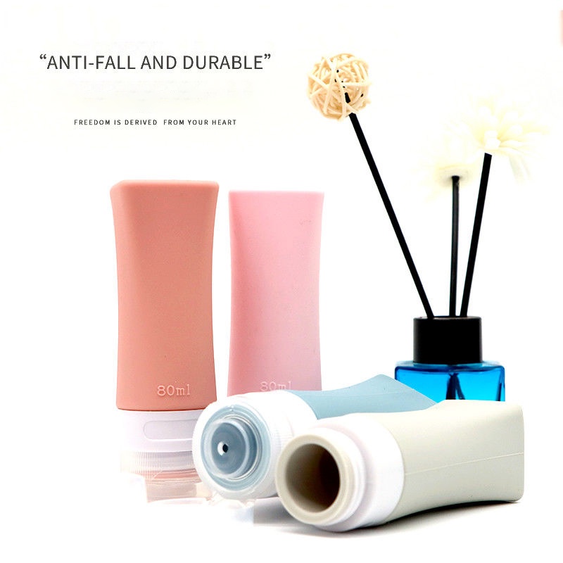 Bộ 4 Chai Chiết Mỹ Phẩm/ Dầu Gội/ Nước Rửa Tay Bằng Silicone Nhỏ Gọn Dành Cho Đi Du Lịch