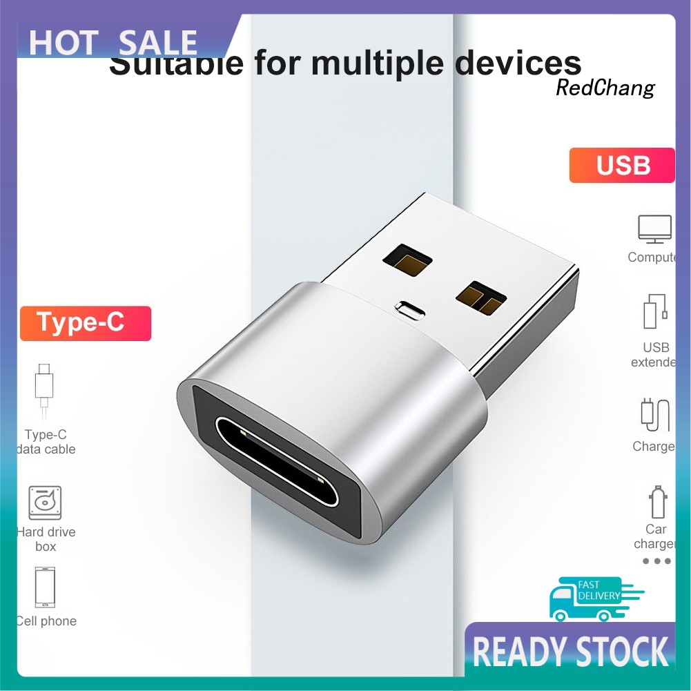 Set 2 đầu chuyển đổi cổng Type-C sang đầu cắm USB cho điện thoại