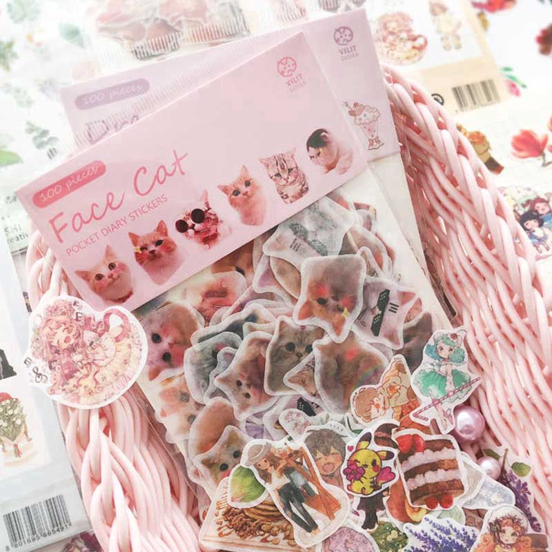 Set 100 miếng dán nhiều kiểu dáng dễ thương