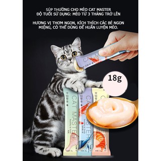 Súp thưởng cho mèo Cat Master Mao Tinh Nhân gói 18g, bao bì mới.