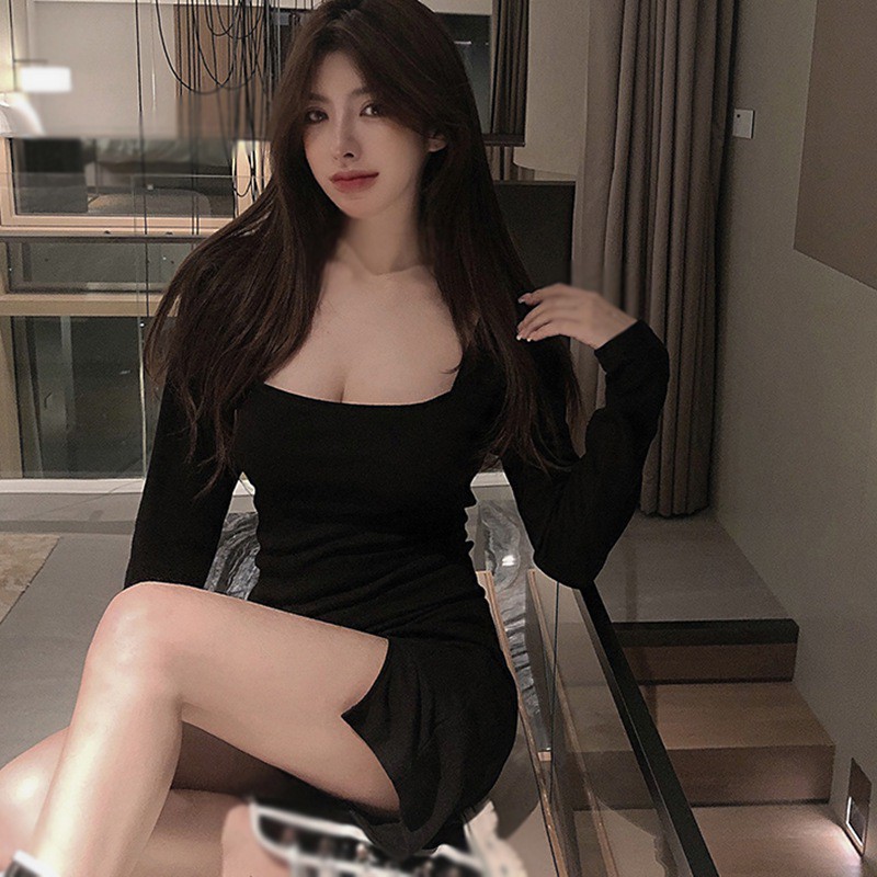 Váy ôm hông tay dài kiểu dáng thời trang quyến rũ