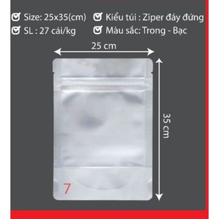1kg túi zip bạc mặt trong