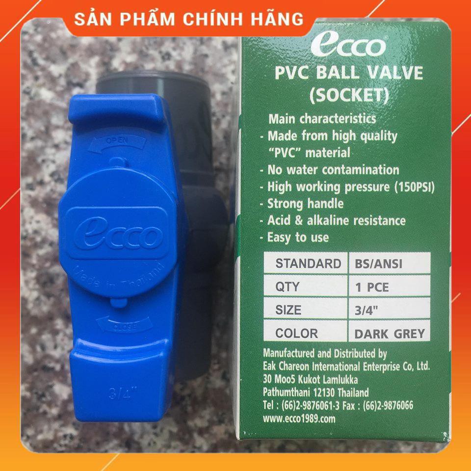 Bộ 2 van nước Ecco phi 21 &amp; 27 nhập khẩu từ Thái Lan