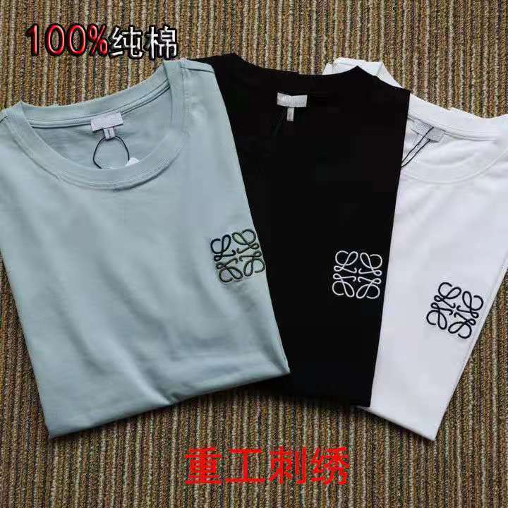 Áo Thun Cotton Tay Ngắn Cổ Tròn Dáng Rộng Thêu logo Thời Trang Mùa Hè Dành Cho Nam Và Nữ