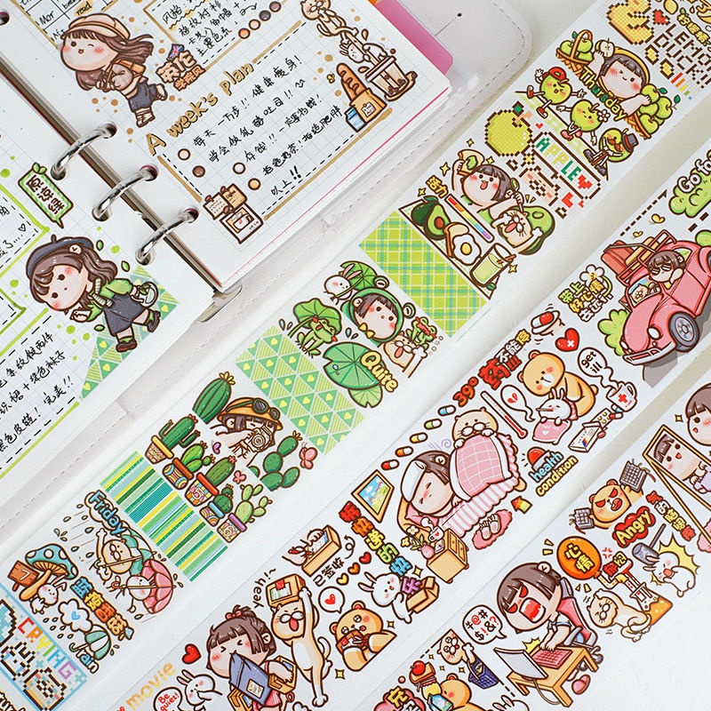 Cuộn Băng Keo Nhỏ Dán Sổ Tay Mochi sticker tên bé sticker