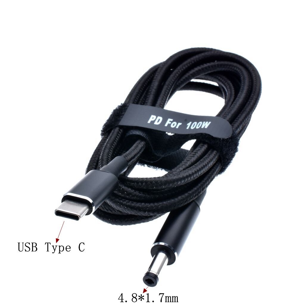 Cáp sạc thay thế đầu cắm USB Type C 100w 5a Pd Dc 5.5x2.1 5.5x2.5 7.4x5.0 4.5x3.0 cho laptop