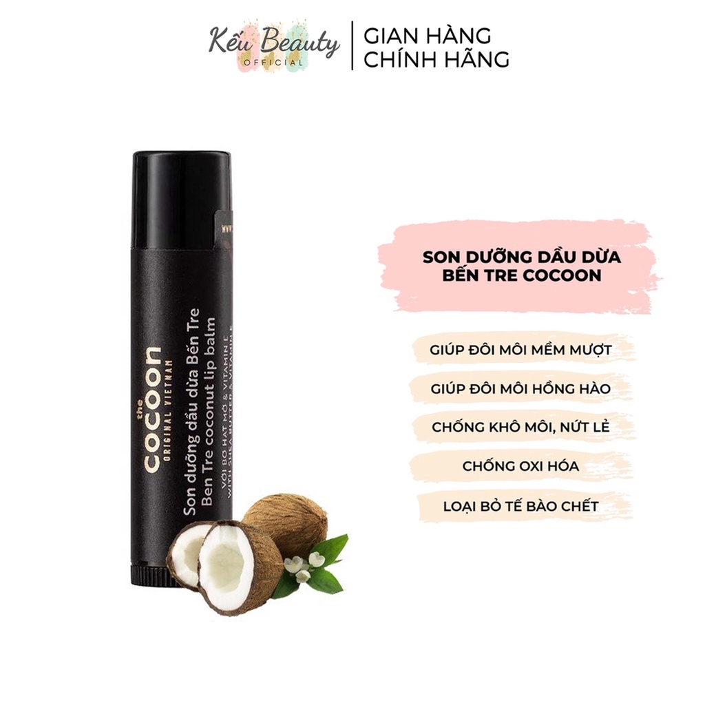 Son Dưỡng Môi Dầu Dừa Bến Tre Cocoon Cấp Ẩm 5G