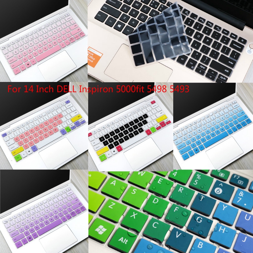 Tấm phủ bảo vệ bàn phím laptop bằng silicon mềm siêu mỏng cho Dell Inspiron 5000fit 5498 5493 14 Inch