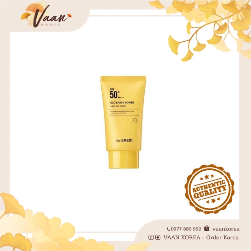 Kem chống nắng The SAEM Eco Earth Power Light Sun Cream SPF50+ PA+++