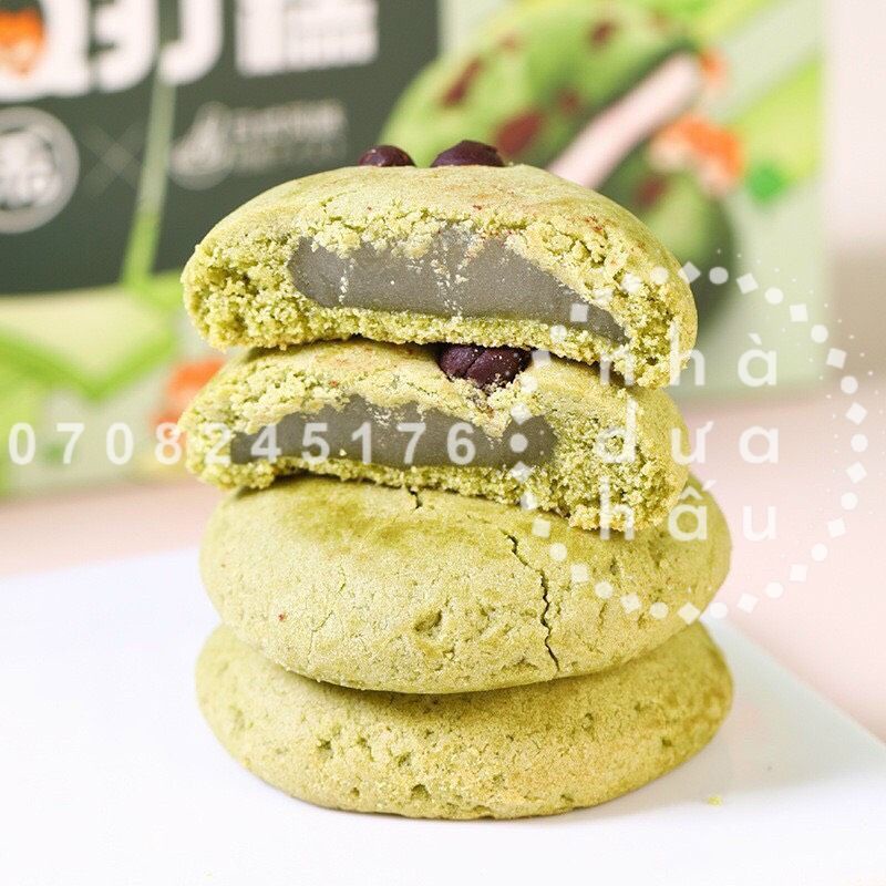 Lẻ một cái bánh qui phủ chocochip nhân mochi dẻo 3 vị hiệu Keraomai Hongkong hộp giấy cute