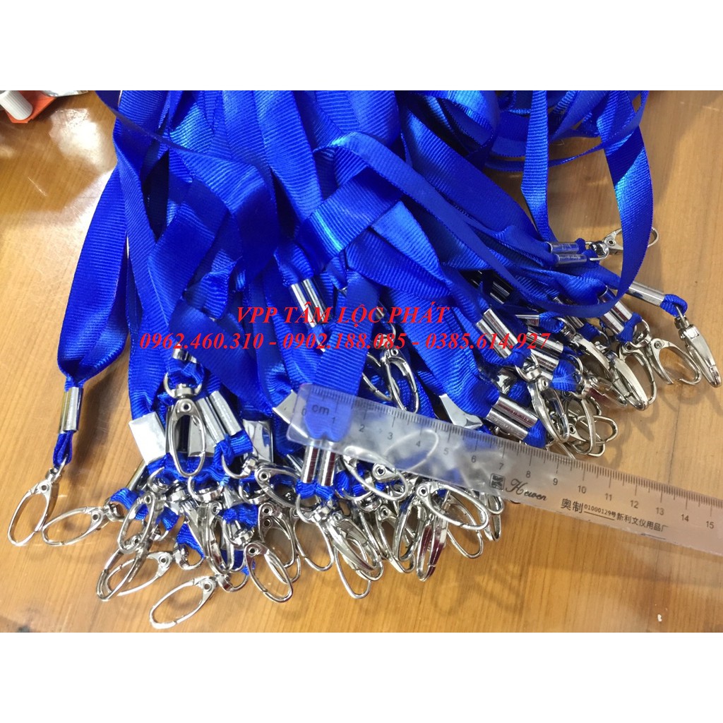SỈ 100 DÂY ĐEO THẺ LỤA MÓC SẮT, bản rộng 1.5cm