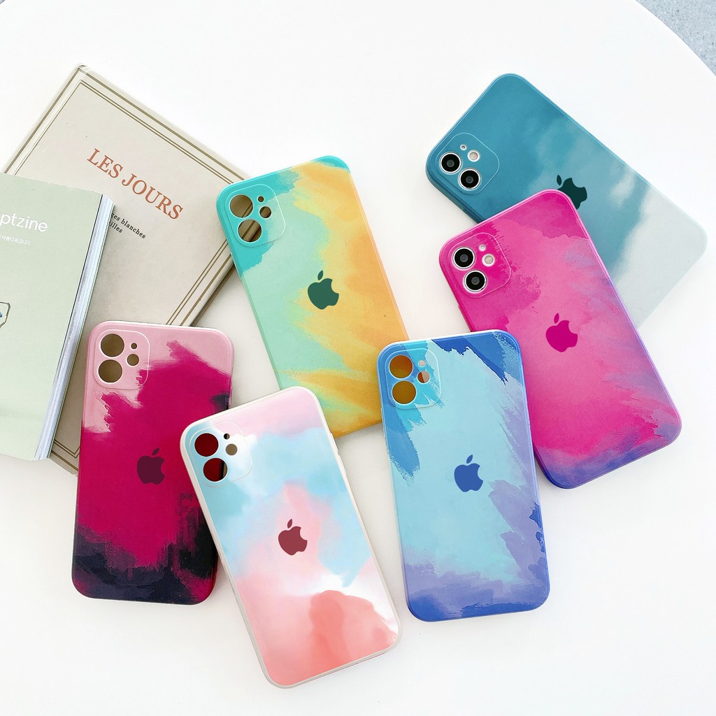 Ốp Lưng Iphone Cạnh Vuông Colorful 🚚 FREESHIP 🚚 Độ Thiết Kế iPhone 12, Siêu Đẹp