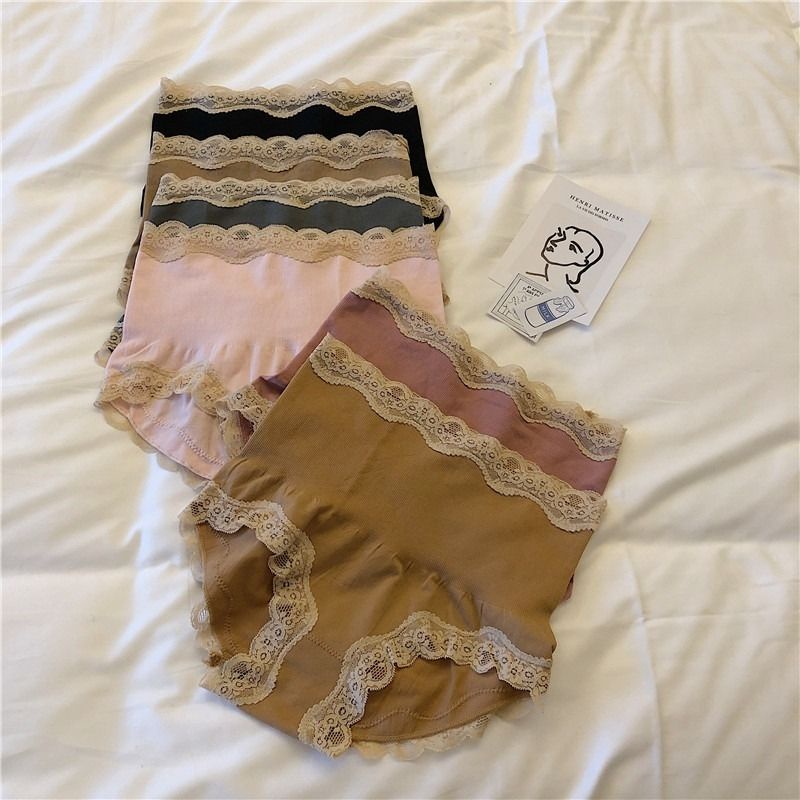 ((M &amp; E) Quần Lót Nữ 2 Mảnh Ren Lưng Cao Kháng Khuẩn Gợi Cảm