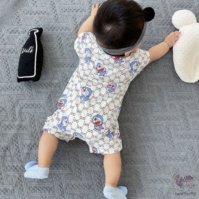 Áo liền quần vải cotton họa tiết hoạt hình phong cách mùa thu thời trang Hàn Quốc sành điệu cho bé