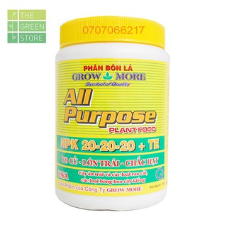 Phân bón Grow More NPK 20-20-20+TE cho mọi giai đoạn hoa kiểng (lan, hồng, mai, bonsai...) rau màu, cây ăn trái 100g