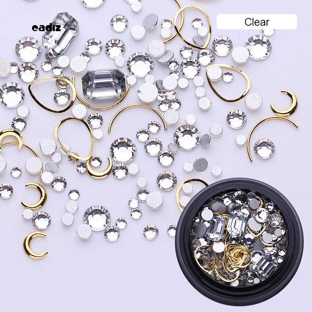 Hộp phụ kiện hình học 3D bằng hợp kim trang trí móng nghệ thuật