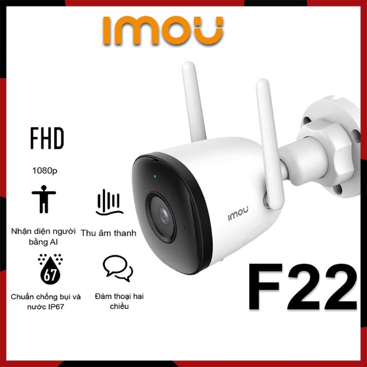 Camera IP Wifi Ngoài Trời IMOU IPC-F22P, IPC-F22FP FHD1080P TÍCH HỢP MIC, CÓ MÀU BAN ĐÊM