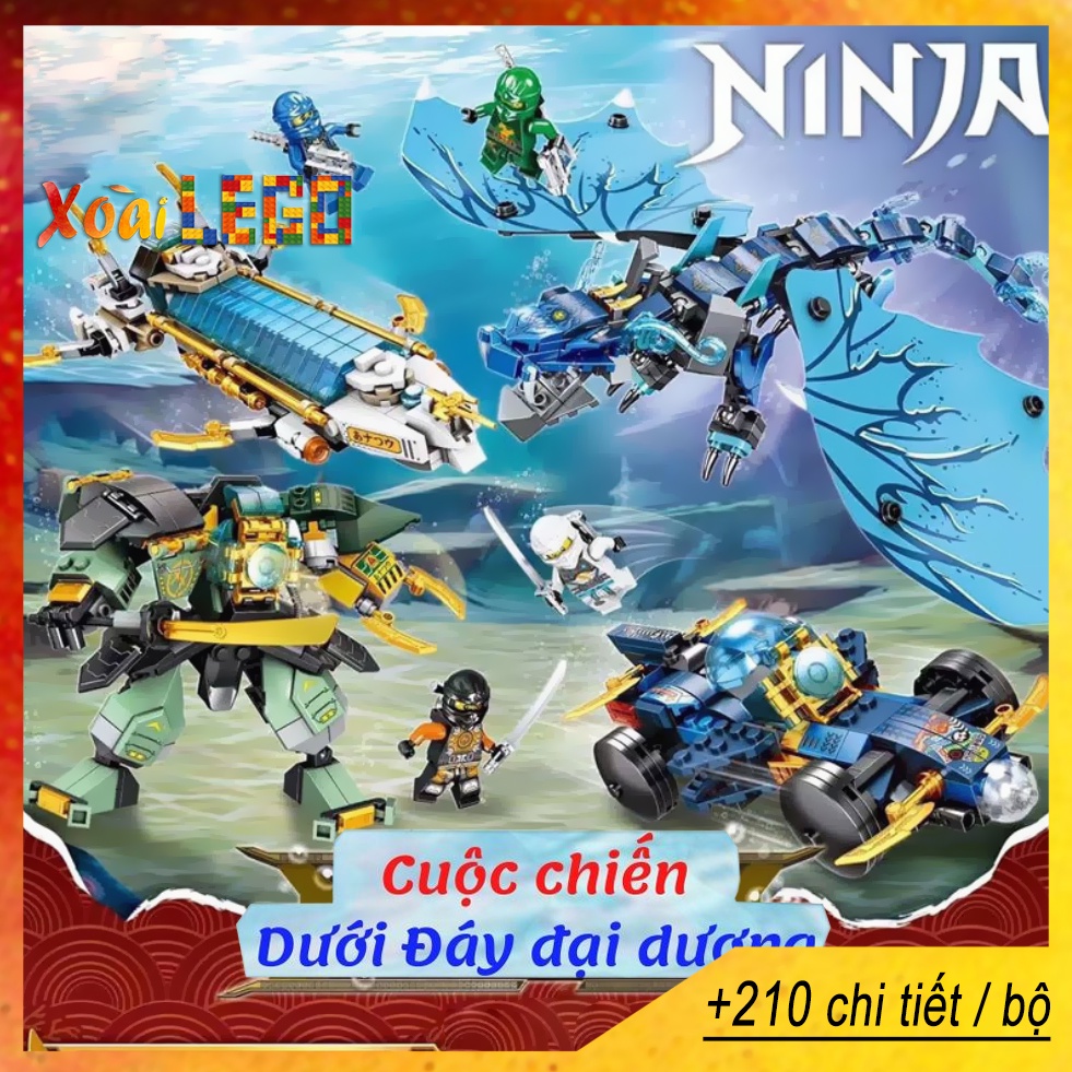 Đồ chơi lắp ráp, lego ninjago mẫu A8116-cuộc chiến dưới đáy đại dương +200PCS/bộ