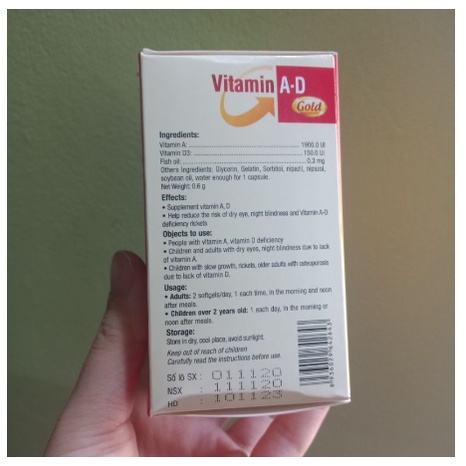 TPBVSK Vitamin A-D gold hộp 10 vỉ x 10 viên