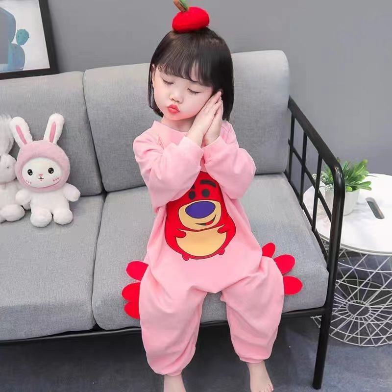 * * B Ng B * Bộ Đồ Ngủ Liền Thân Tay Dài Chống Đá Giữ Ấm Mùa Thu Đông Cho Bé Trai Và Bé Gái
