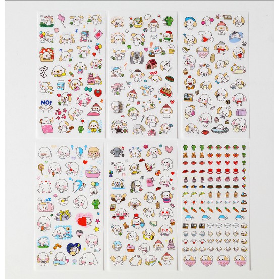 Set6 tấm Sticker dán trang trí hoạt hình nhiều mẫu dễ thương ngẫu nhiên DTOnline