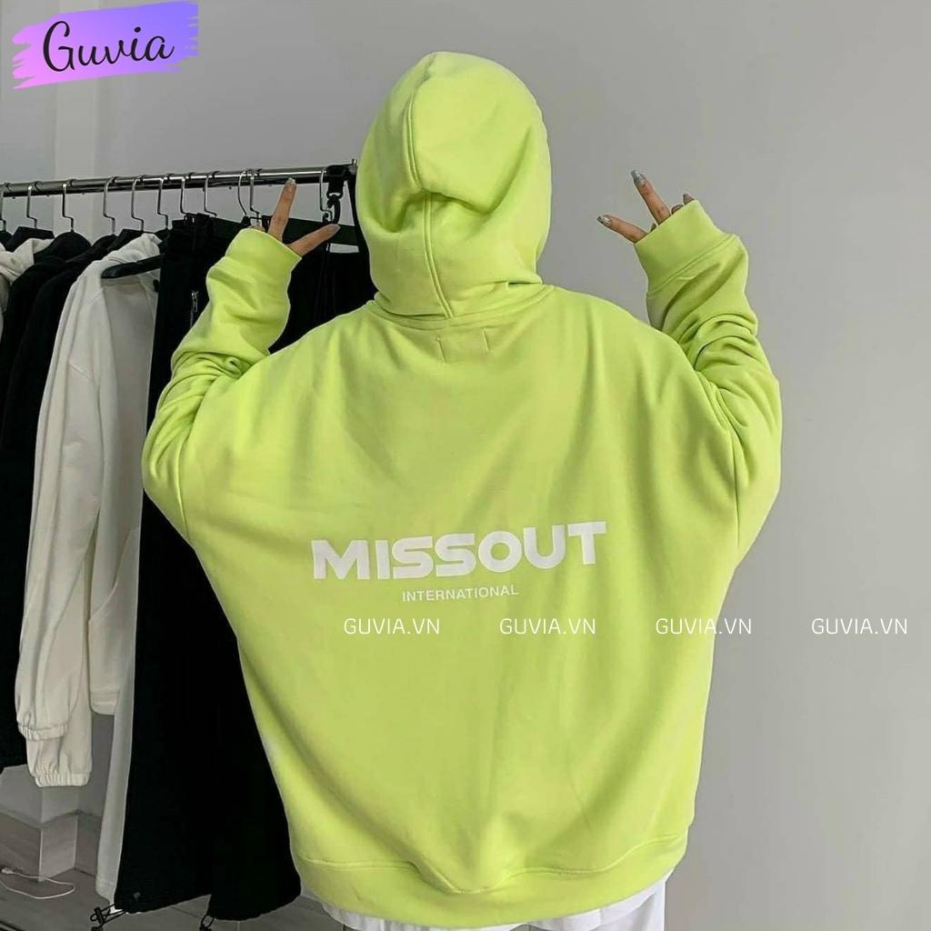 Áo khoác nỉ Hoodie MISSOUT Dây Kéo form rộng áo nỉ bông ulzzang Cá Tính Unisex AKN10 Guvia