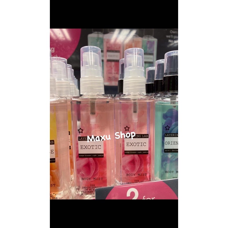 Xịt thơm toàn thân Superdrug Layering Lab Body Mist 100ml