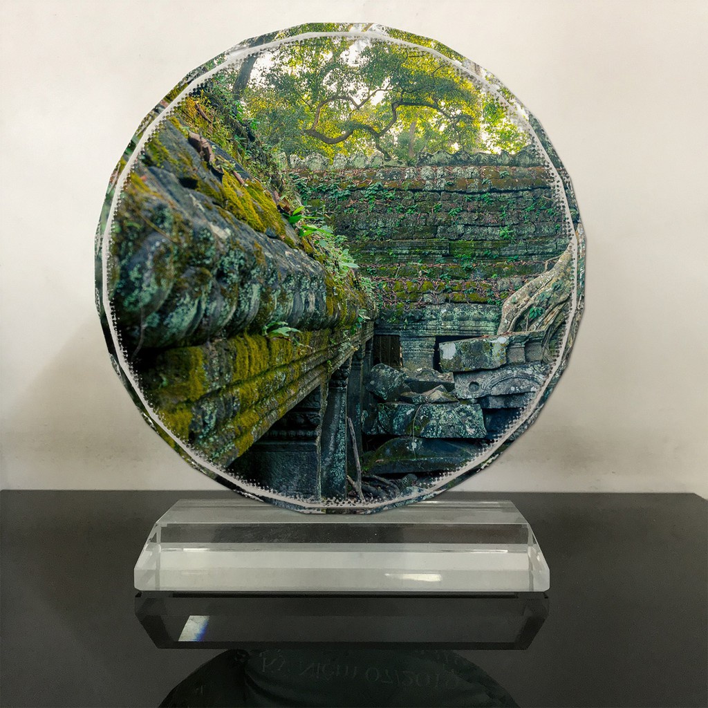 (Chọn 1 trong 11 mẫu) Pha lê vĩnh cửu in hình đền Angkor-Wat. Nhận in theo yêu cầu