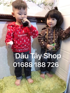Áo nỉ supreme cho bé 1-5y