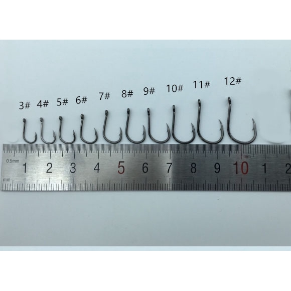 Hộp 500 lưỡi câu cá SHARP bằng thép carbon nhiều kích cỡ # 3 - 12