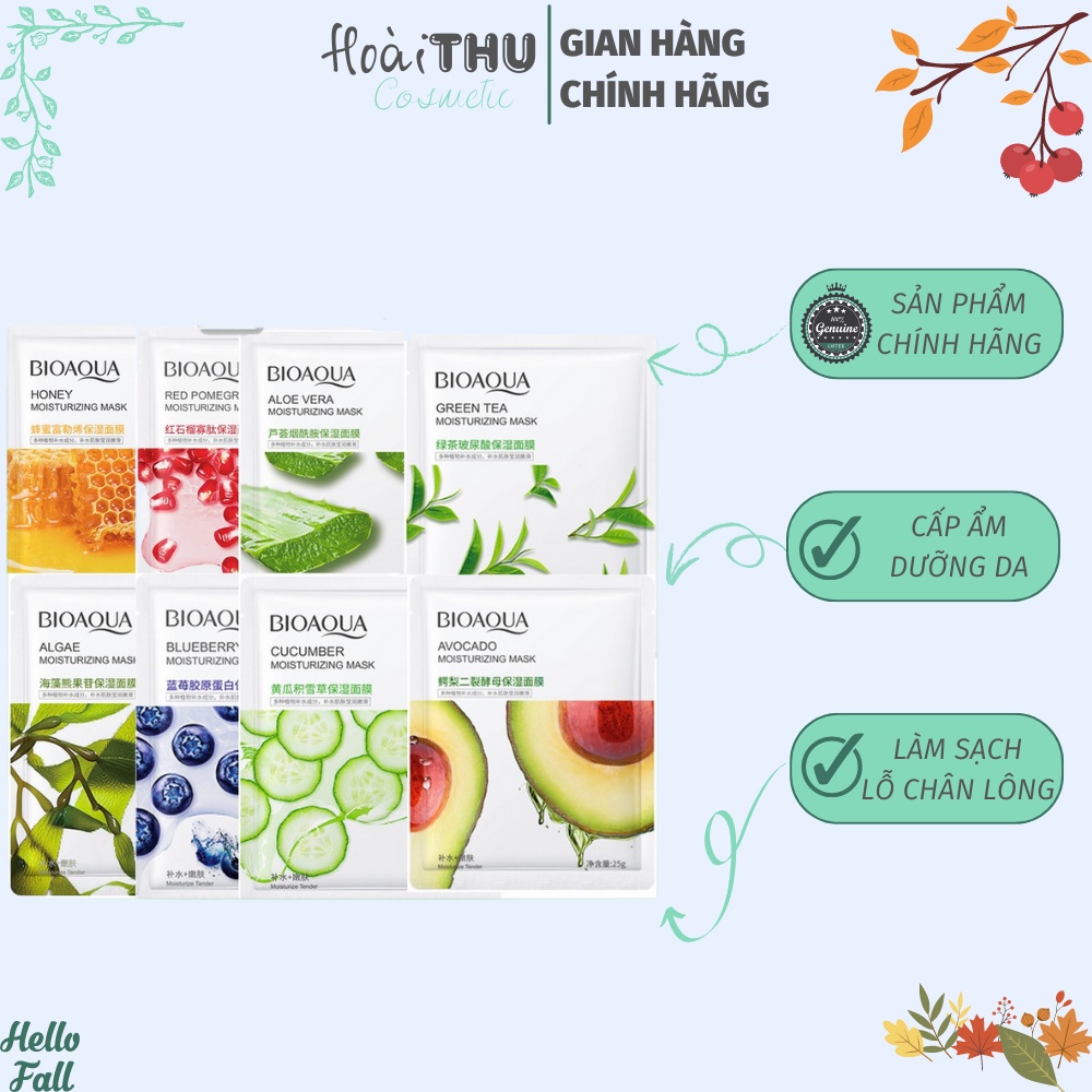 Mặt nạ Trái Cây Bioaqua ⚡ SIÊU HOT ⚡ Mặt nạ Bioaqua 8 vị dưỡng trắng cấp ẩm giảm mụn mask nội địa Tr